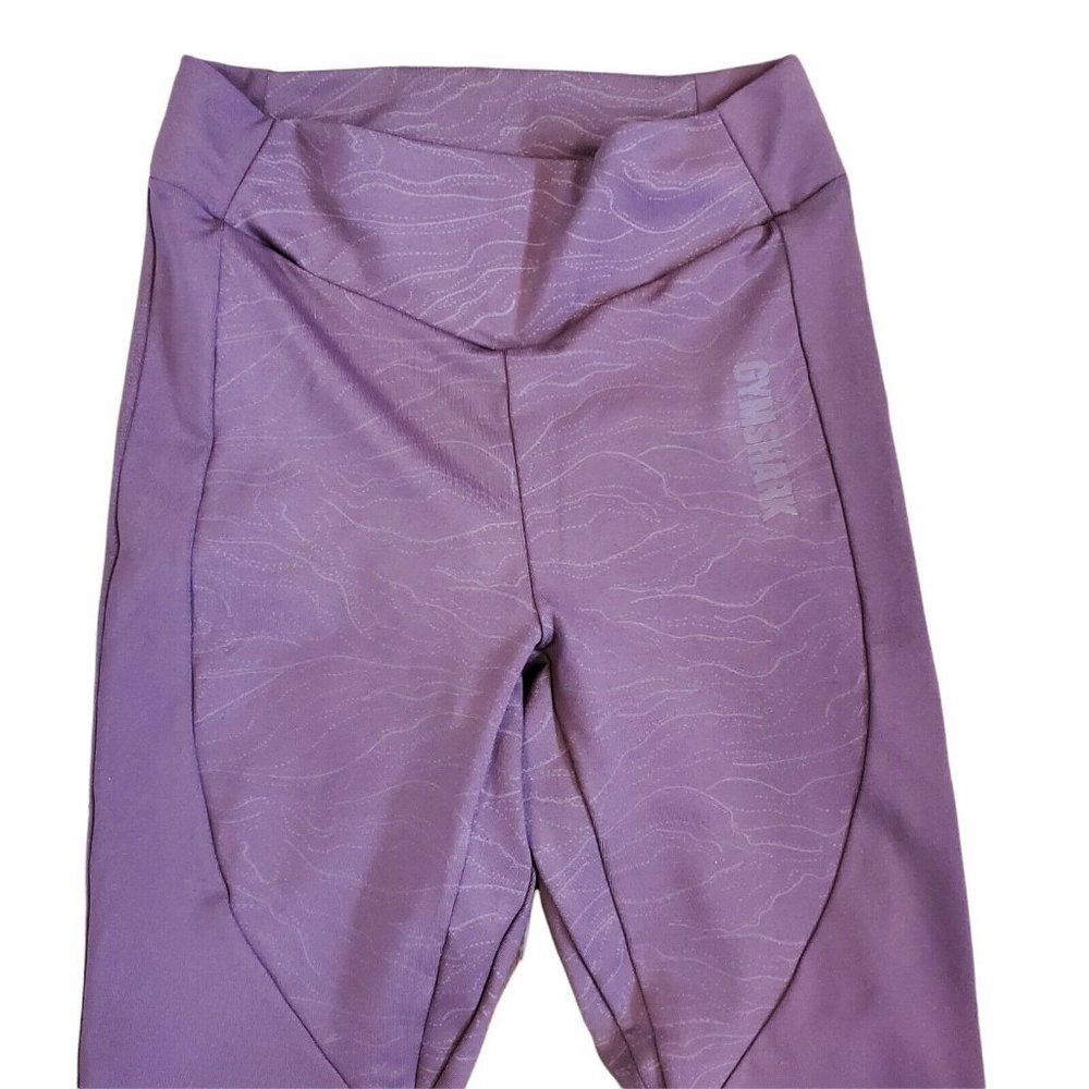 Gymshark Womens Eggplant Purple High Waist‎ Workout Leggings Size Medium - Picture 2 of 6